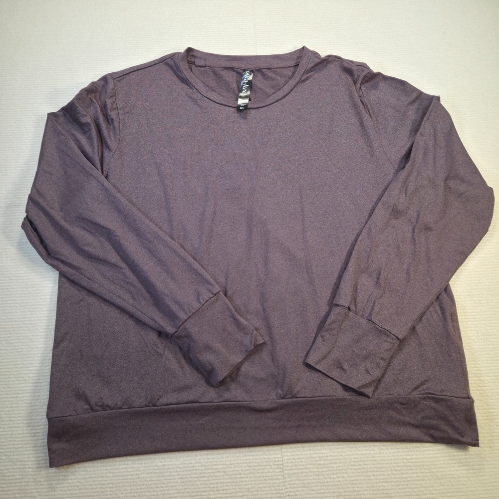 Lukka Lux Heather Dark Purple Long Sleeve Active wear Top - Women's Sz XL
